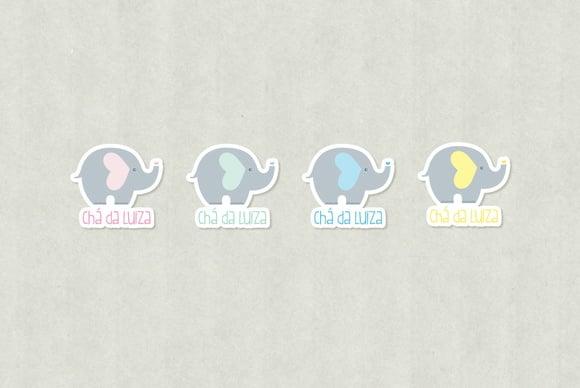 Tag Personalizada Elefantinho para Tubete