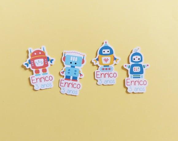 Tag Personalizada Robozinhos para Tubete