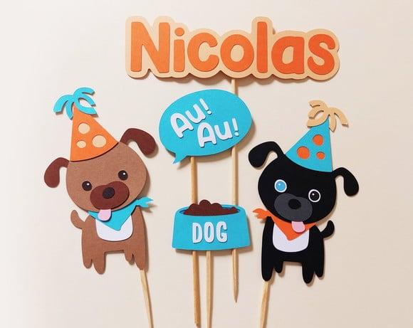 Topo de Bolo 2 Cachorrinhos