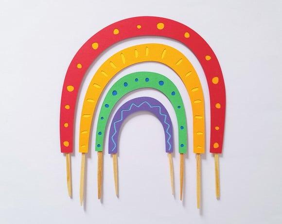 Topo de Bolo Arco-íris