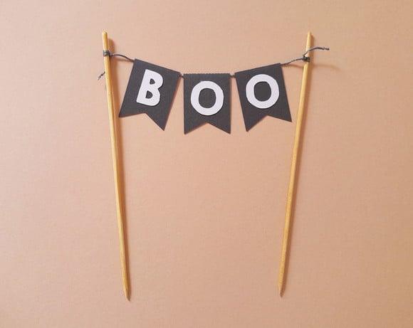 Topo de Bolo Bandeirinhas Boo