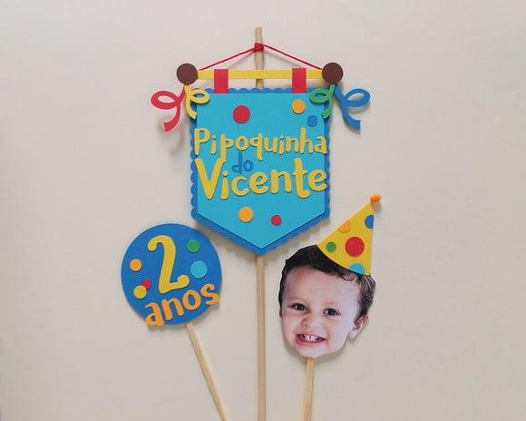 Topo de Bolo Carnaval Bloquinho com Foto de Rostinho