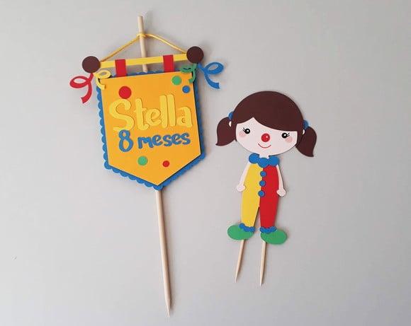 Topo de Bolo Carnaval Palhacinha