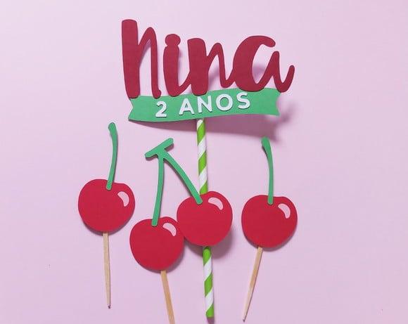 Topo de Bolo Cerejinhas