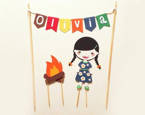 Topo de Bolo Festa Junina Menina