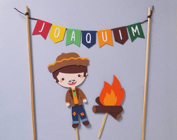 Topo de Bolo Festa Junina Menino