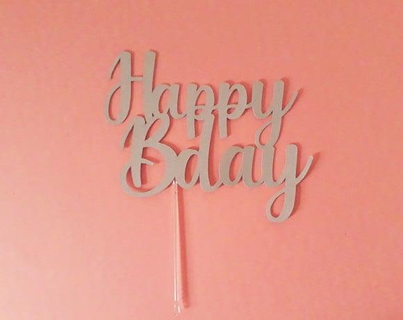Topo de Bolo Happy Bday