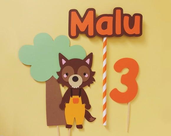 Topo de Bolo Lobo Mau