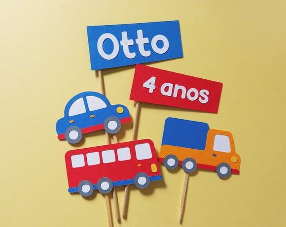 Topo de Bolo Meios de Transporte