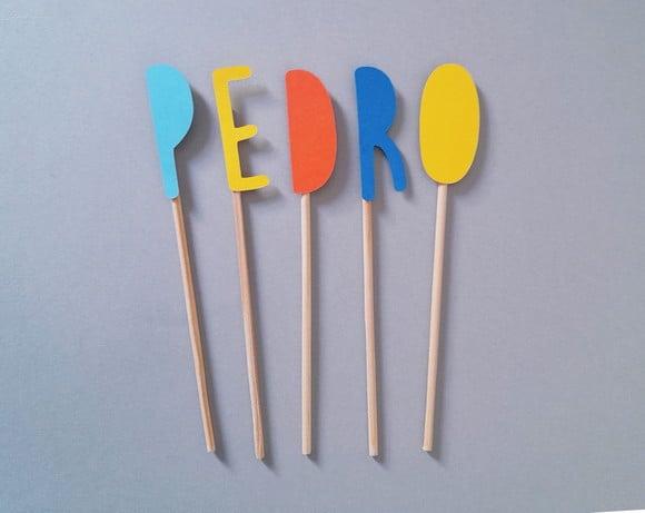 Topo de Bolo Nome com Letras Avulsas