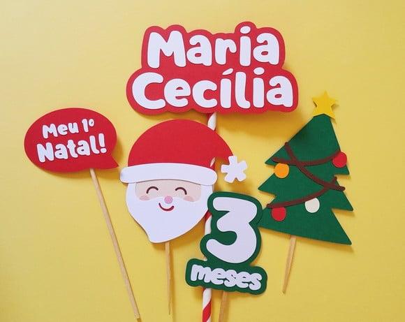 Topo de Bolo Natal com Papai Noel