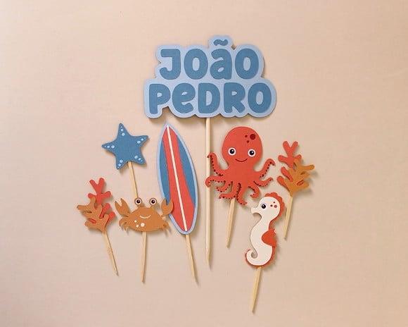 Topo de Bolo Surf e Fundo do Mar