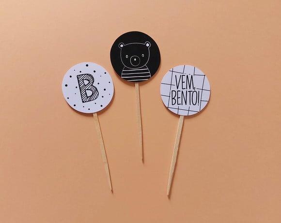 Topper Preto E Branco Personalizado