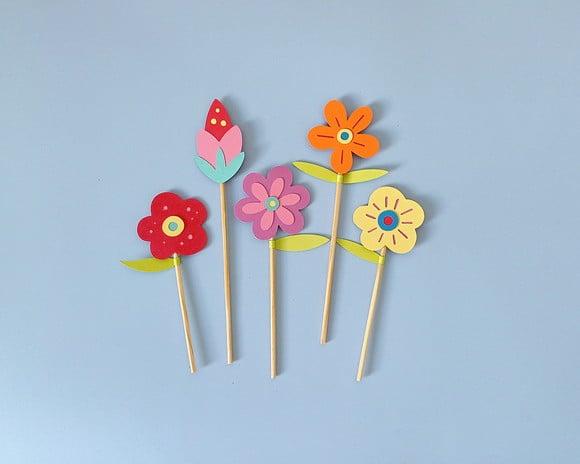 Toppers de Bolo Flores Coloridas Primavera