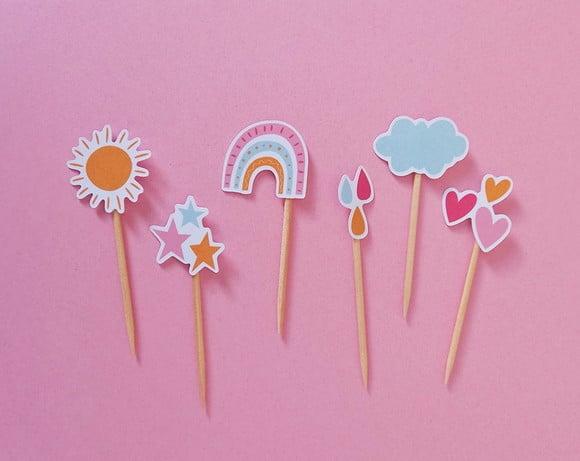 Mini Topper Arco Íris Boho