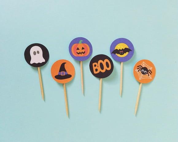 Mini Topper Bolinha Halloween