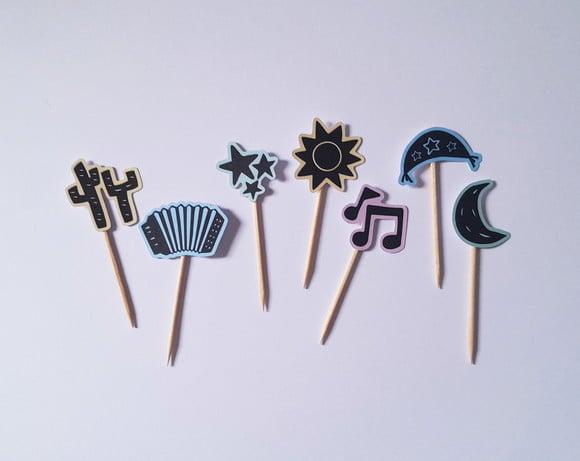 Mini Topper Cordel com Fundo Colorido