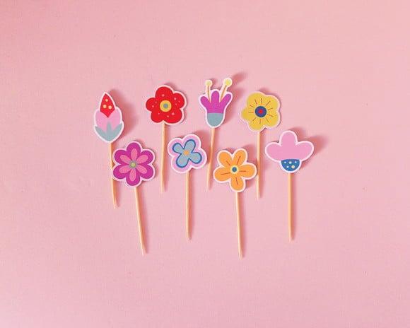 Mini Topper Flores Coloridas Primavera
