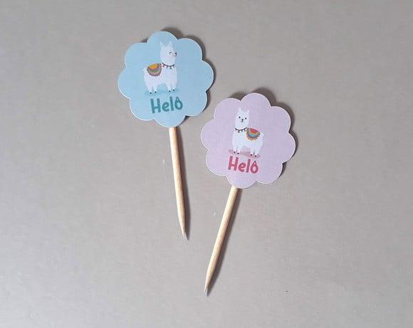 Mini Topper Personalizado Lhama