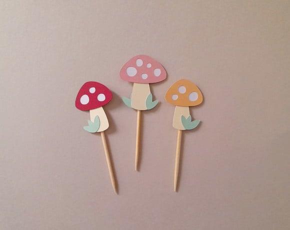 Mini Toppers Cogumelos em Camadas