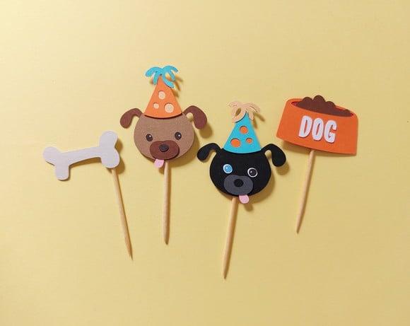 Mini Toppers Cachorrinhos em Camadas