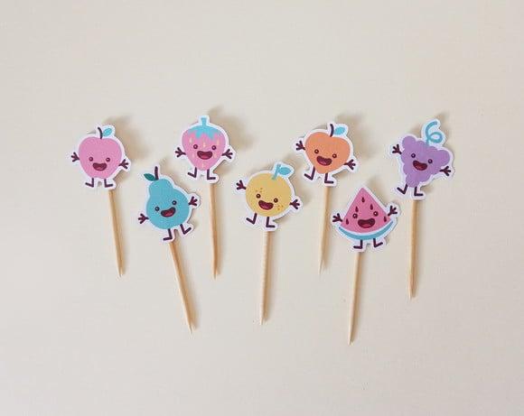 Mini Toppers Frutinhas Divertidas Candy Colors
