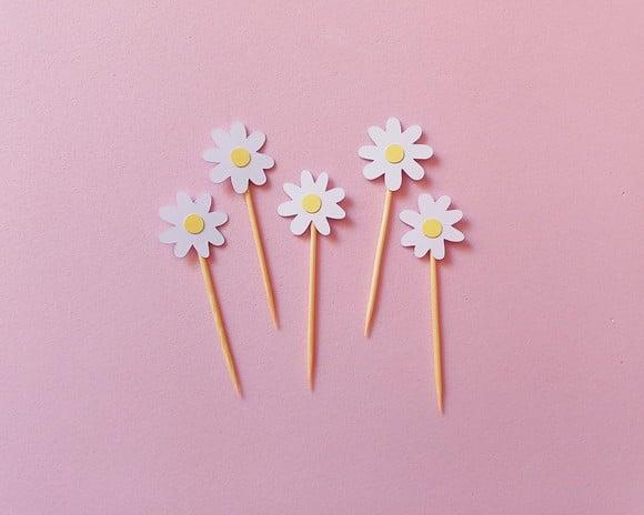 Mini Toppers Margaridinhas em Camadas