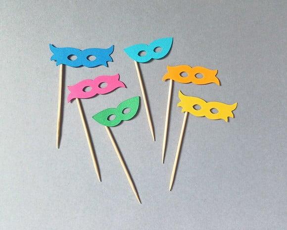 Mini Toppers Máscaras de Carnaval