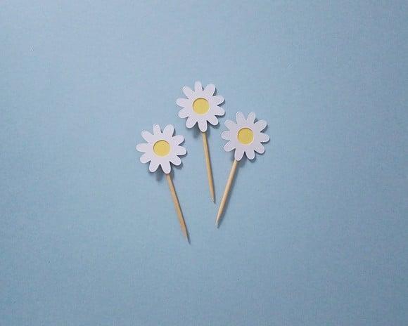 Mini Toppers Margaridinhas em Camadas