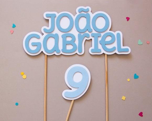 Kit Topo de Bolo com Nome e Idade