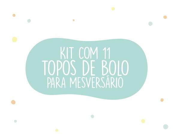 Kit com 11 Unidades Topo de Bolo para Mesversário