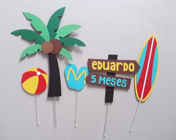 Kit Topo de Bolo Praia