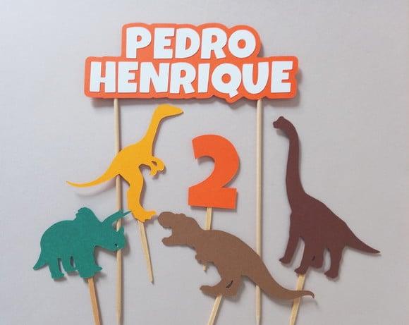 Kit Topper de Bolo Dinossauro