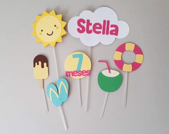 Kit Topo de Bolo Verão Menina