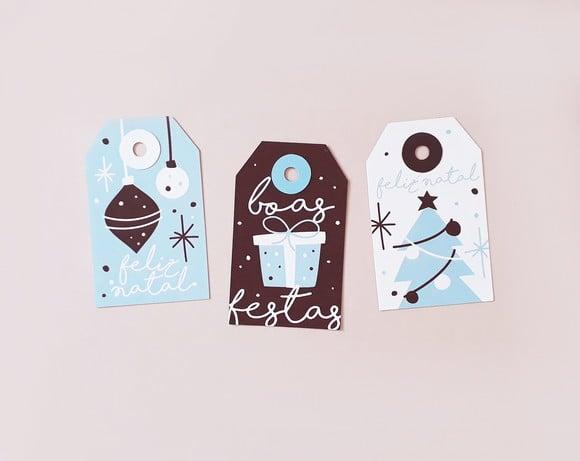 Tags para Presente de Natal Azul