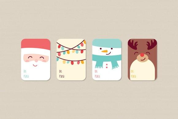 Kit com 24 Adesivos para Presentes de Natal De/para