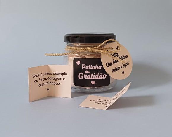 Presente Dia das Mães com Tag - Potinho da Gratidão