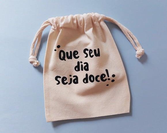 Saquinho de Algodão para Presente Que Seu Dia Seja Doce