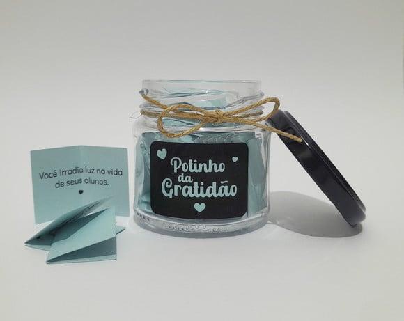 Presente para Professores - Potinho da Gratidão Vidro