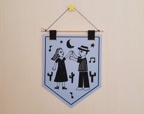 Flâmula em Papel Estilo Xilogravura Cordel