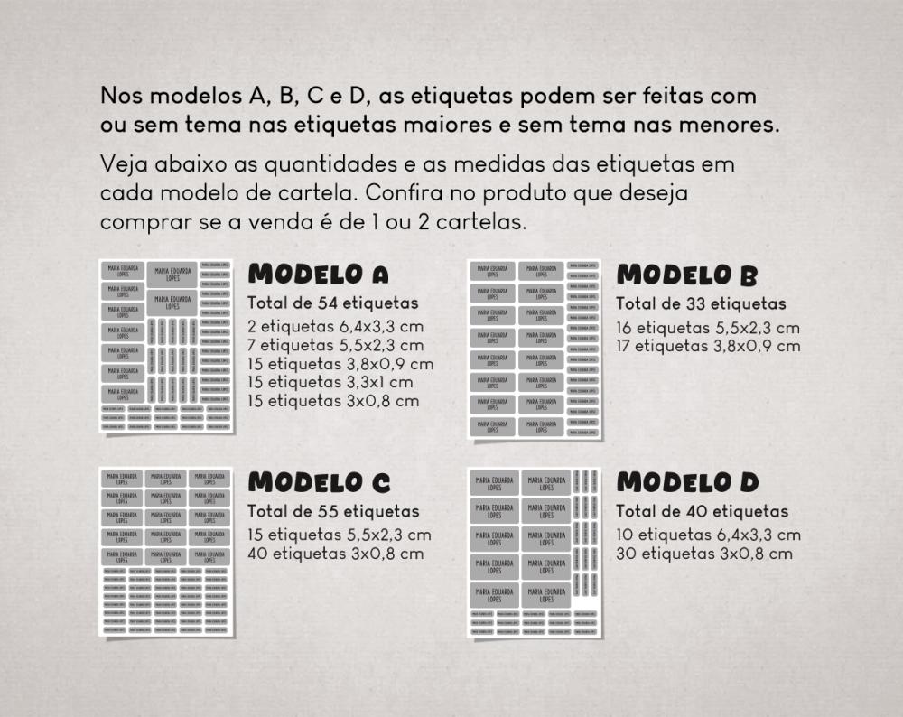 Etiquetas Escolares Pinguim Tropical em Adesivo Comum