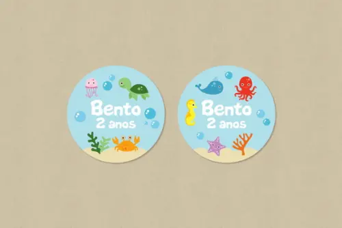 Adesivo Fundo do Mar Personalizado 5 cm
