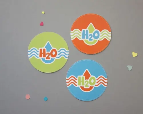 Adesivo Água H2o Cientista 6 cm