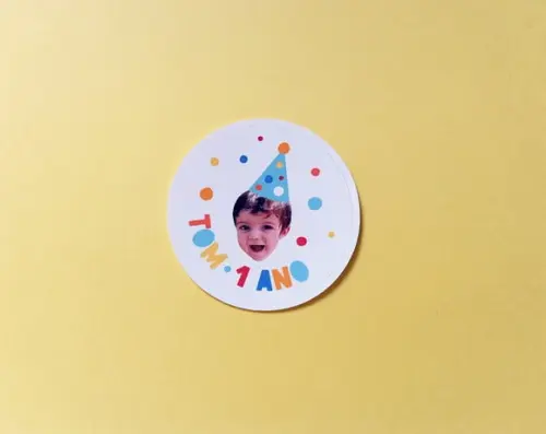 Adesivo com Foto Rostinho de Criança Personalizado 5 cm