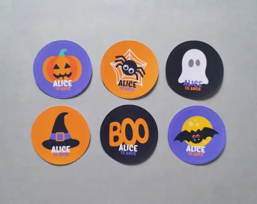 Adesivo Halloween Personalizado 5 cm