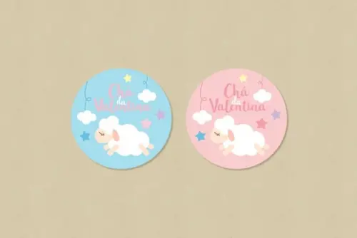 Adesivo Personalizado Ovelhinha 6 cm