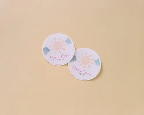 Adesivo Personalizado Primeira Volta ao Sol 6 cm