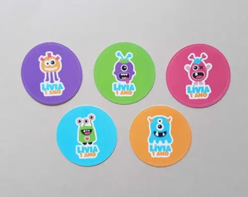 Adesivo Personalizado Monstrinhos 6 cm