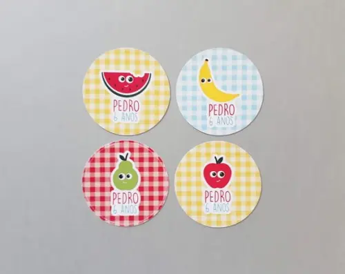 Adesivo Picnic Frutas 5 cm