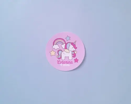 Adesivo Personalizado Unicórnio 6 cm